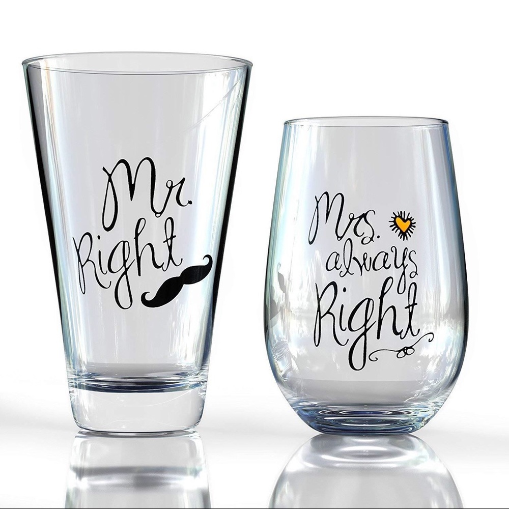 Mr. and Mrs. Glass Set